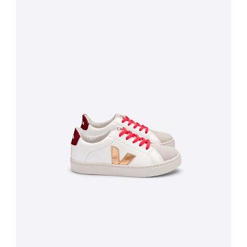 Veja ESPLAR LEATHER Kids' Sneakers Gold/Red/White | CA 810OKI